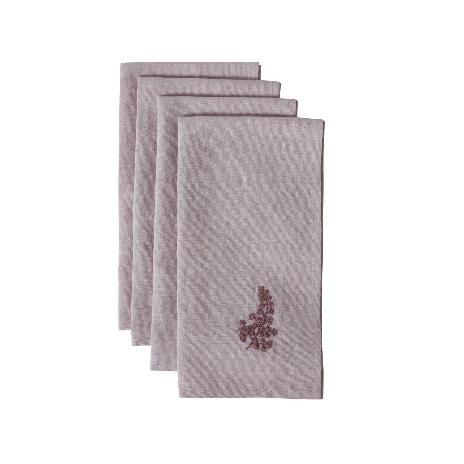 TABLE NAPKINS - PURPLE PLANT - SET OF 4