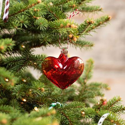 3" HEART ORNAMENT - RED
