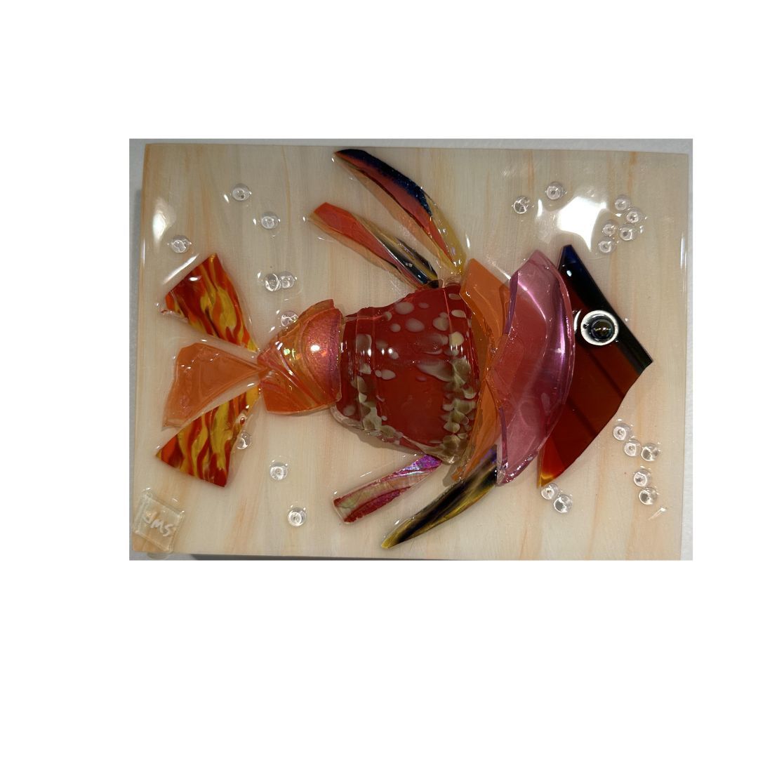 3107 GLASS FISH WALL ART - 6&quot; X 8&quot;