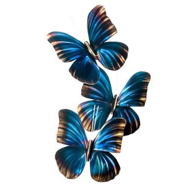 BLUE MORPHO 3 BUTTERFLY WALL SCULPTURE MM041