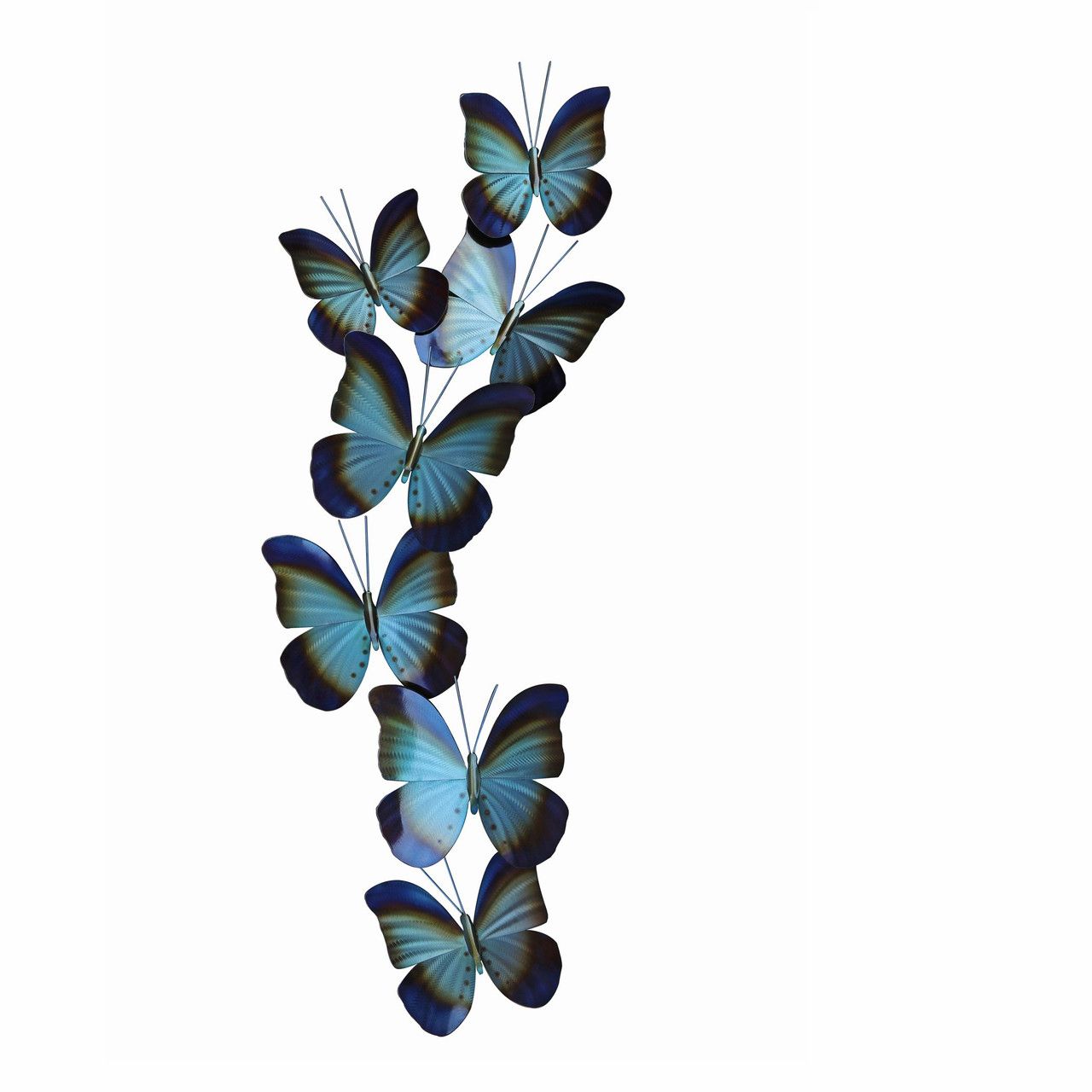 BUTTERFLY SPRAY BLUE METAL WALL SCULPTURE MM067B