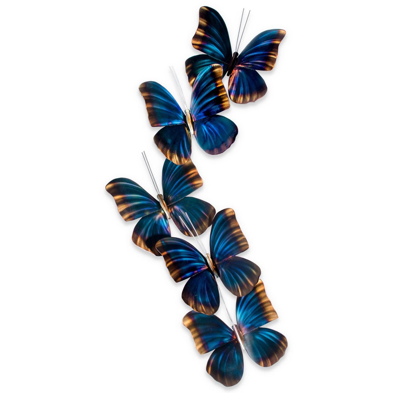 BLUE MORPHO 5 BUTTERFLY METAL WALL SCULPTURE MM042