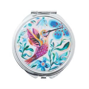 TRINKET / PILL BOX W MIRROR - HUMMINGBIRD