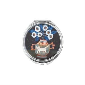TRINKET / PILL BOX W MIRROR - KITTY BLOOMS
