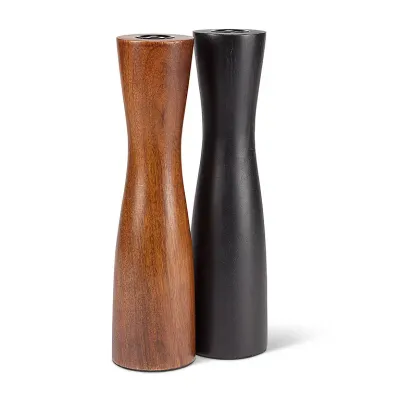 Tall Slender Taper Holder-Brown -10"H