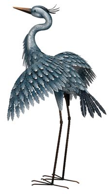 METALLIC BLUE HERON 41- WINGS OUT