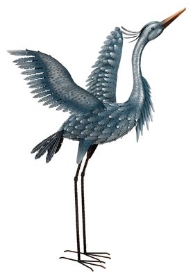 METALLIC BLUE HERON 47 - WINGS UP