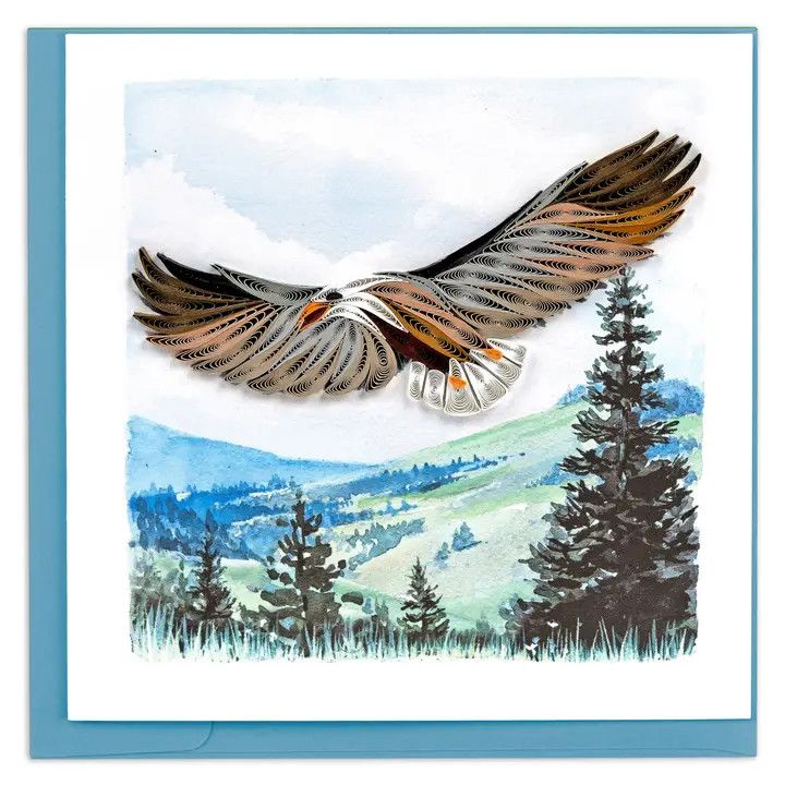 QUILLED GREETING CARD SOARING EAGLE