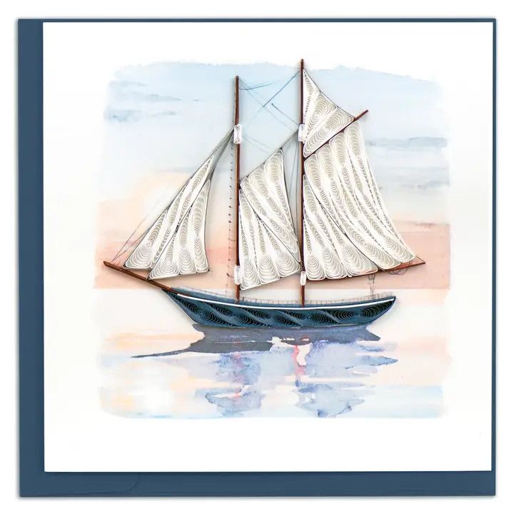 QUILLED GREETING CARD SCHOONER