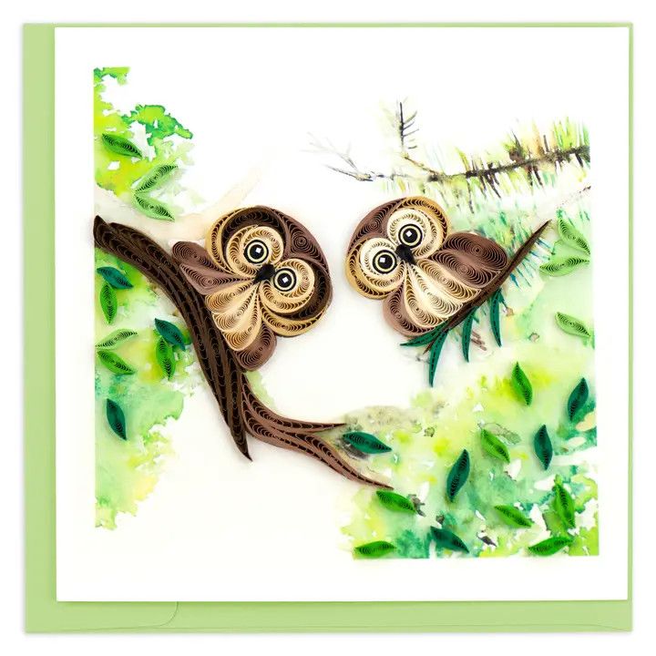 QUILLED GREETING CARD OWLETS