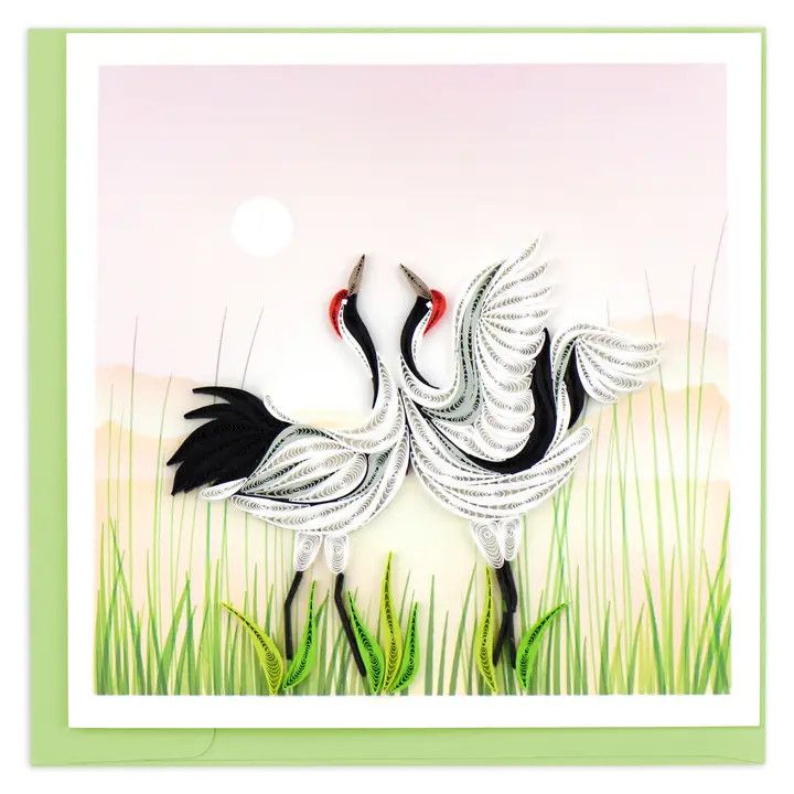 QUILLED GREETING CARD CRANES