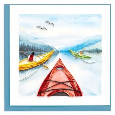 QUILLED GREETING CARD KAYAKING
