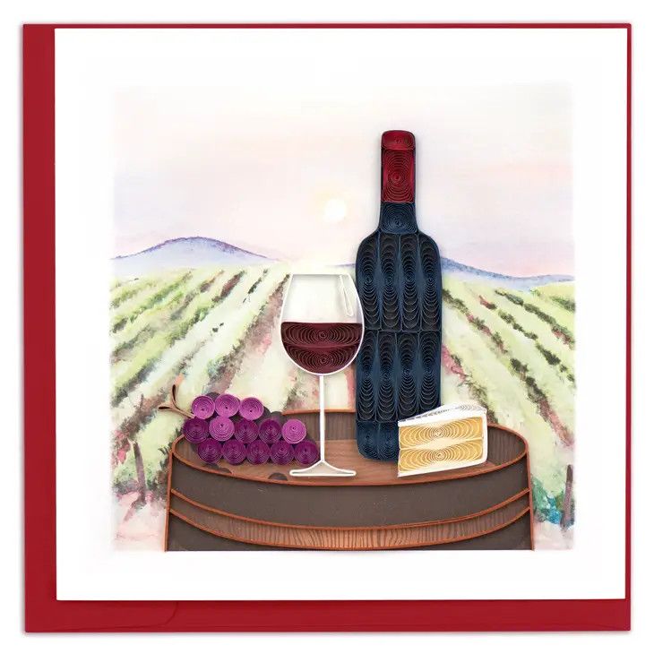 QUILLED GREETING CARD VINEYARD