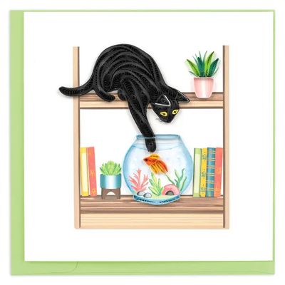 QUILLED GREETING CARD MISCHIEVOUS CAT