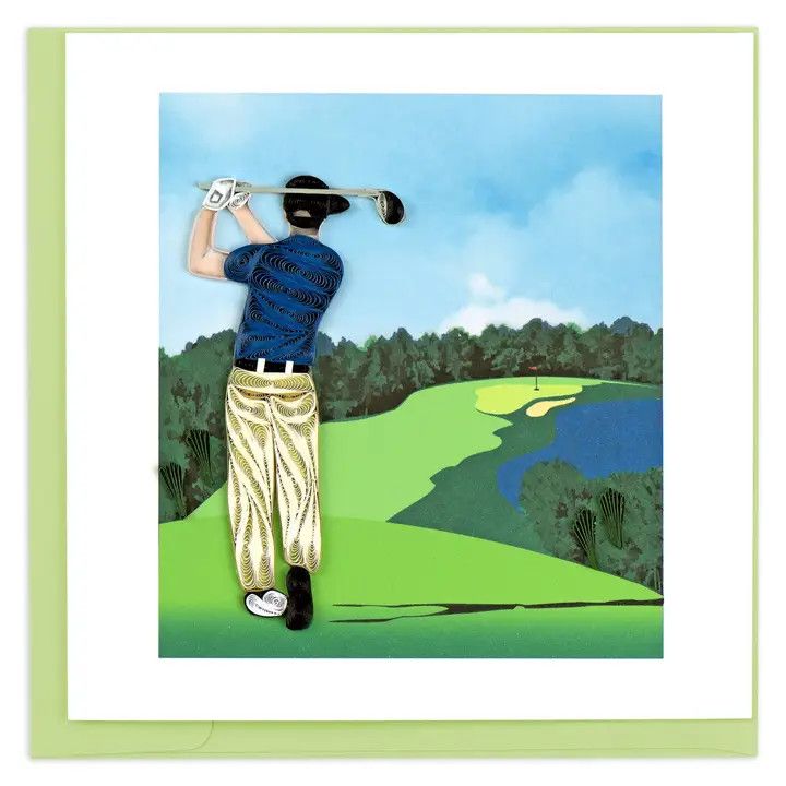 QUILLED GREETING CARD GOLFER
