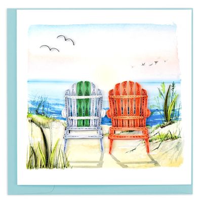 QUILLED GREETING CARD BEACH ADIRONDACK CHAIRS