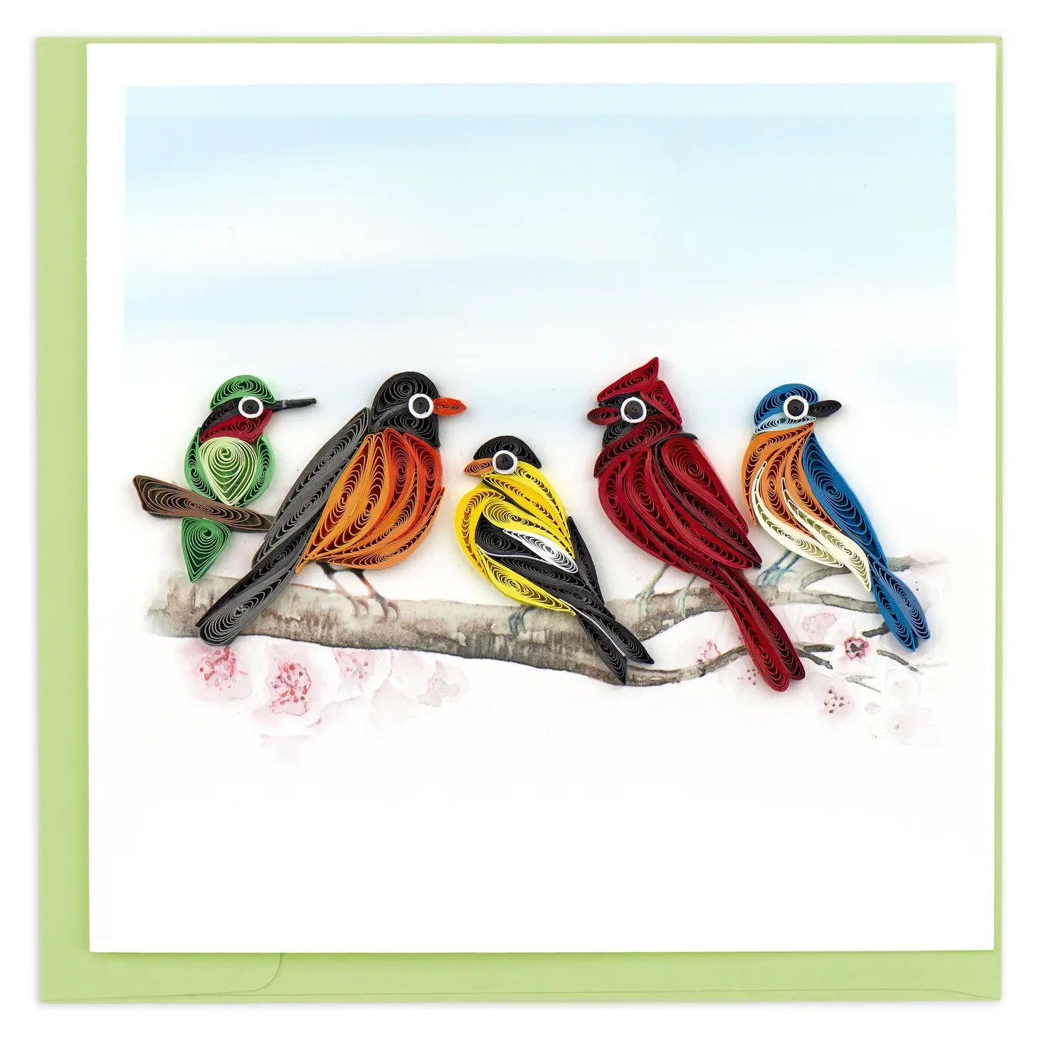 QUILLED GREETING CARD SONGBIRDS