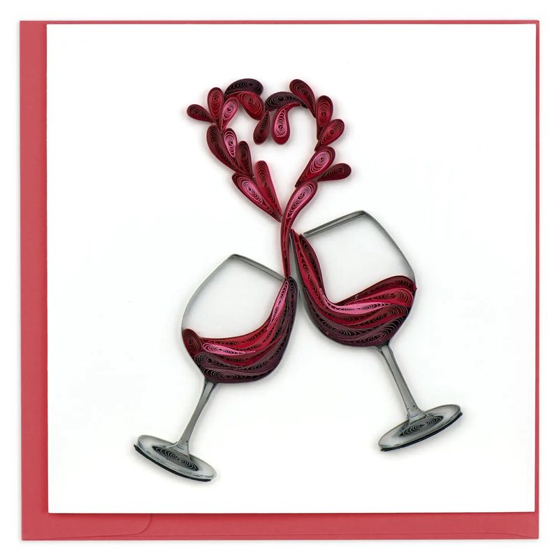 QUILLED GREETING CARD A TOAST TO LOVE