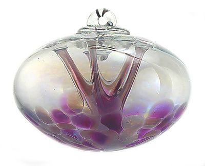 JuJu Ball &quot;Bloom&quot; Iridized 4 in hanging glass ornament