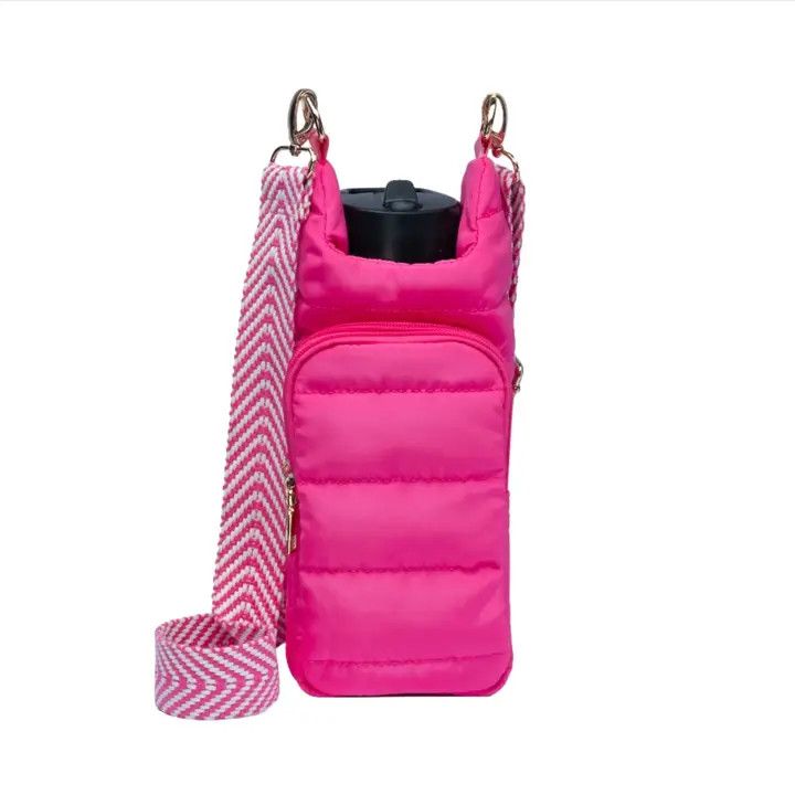 DARK PINK HYDROBAG W/  PINK &amp; WHITE CHEVRON STRAP