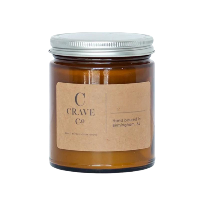 AMBER GLASS 8 OZ CANDLE | CASHMERE