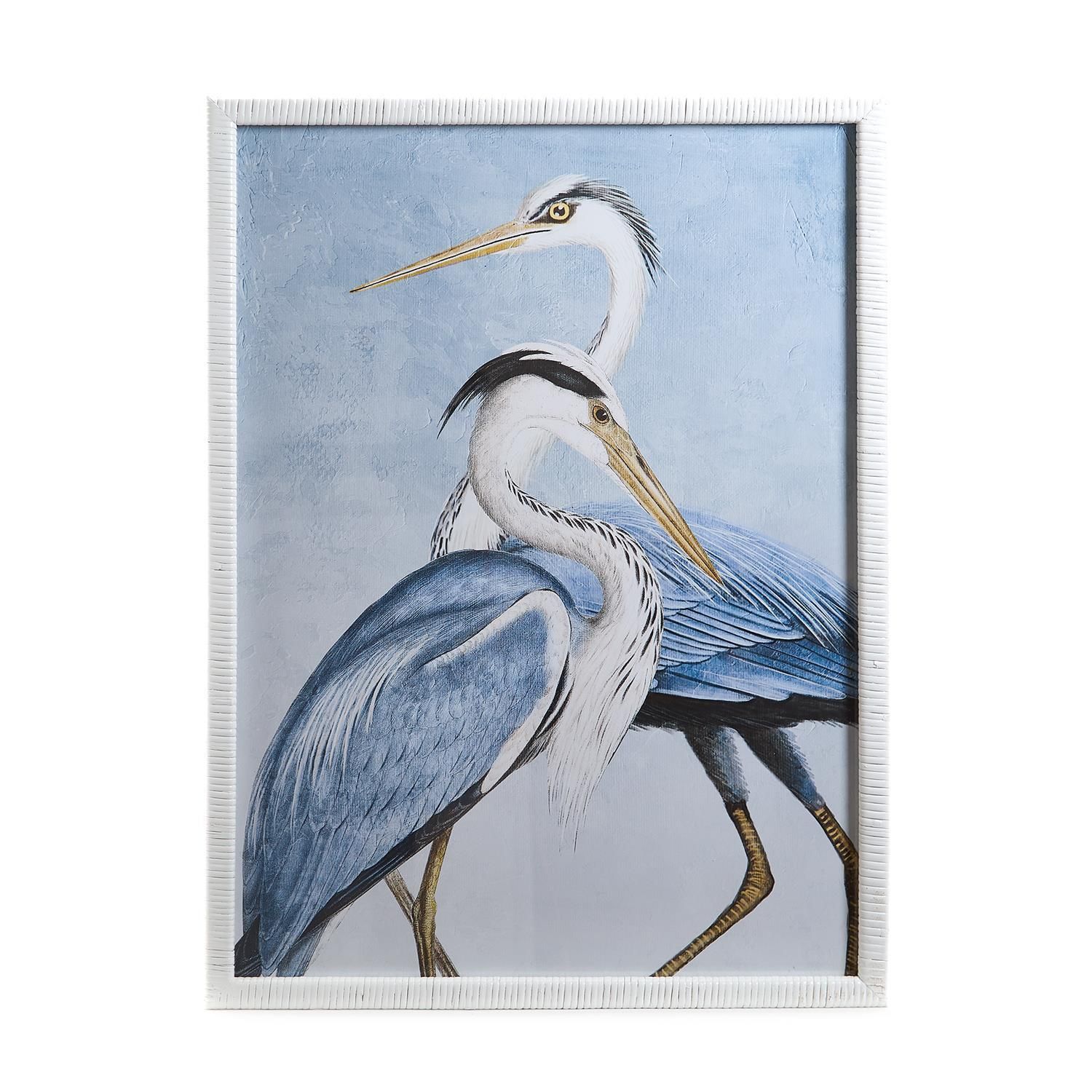 Water Bird Wall Art Rattan Frame