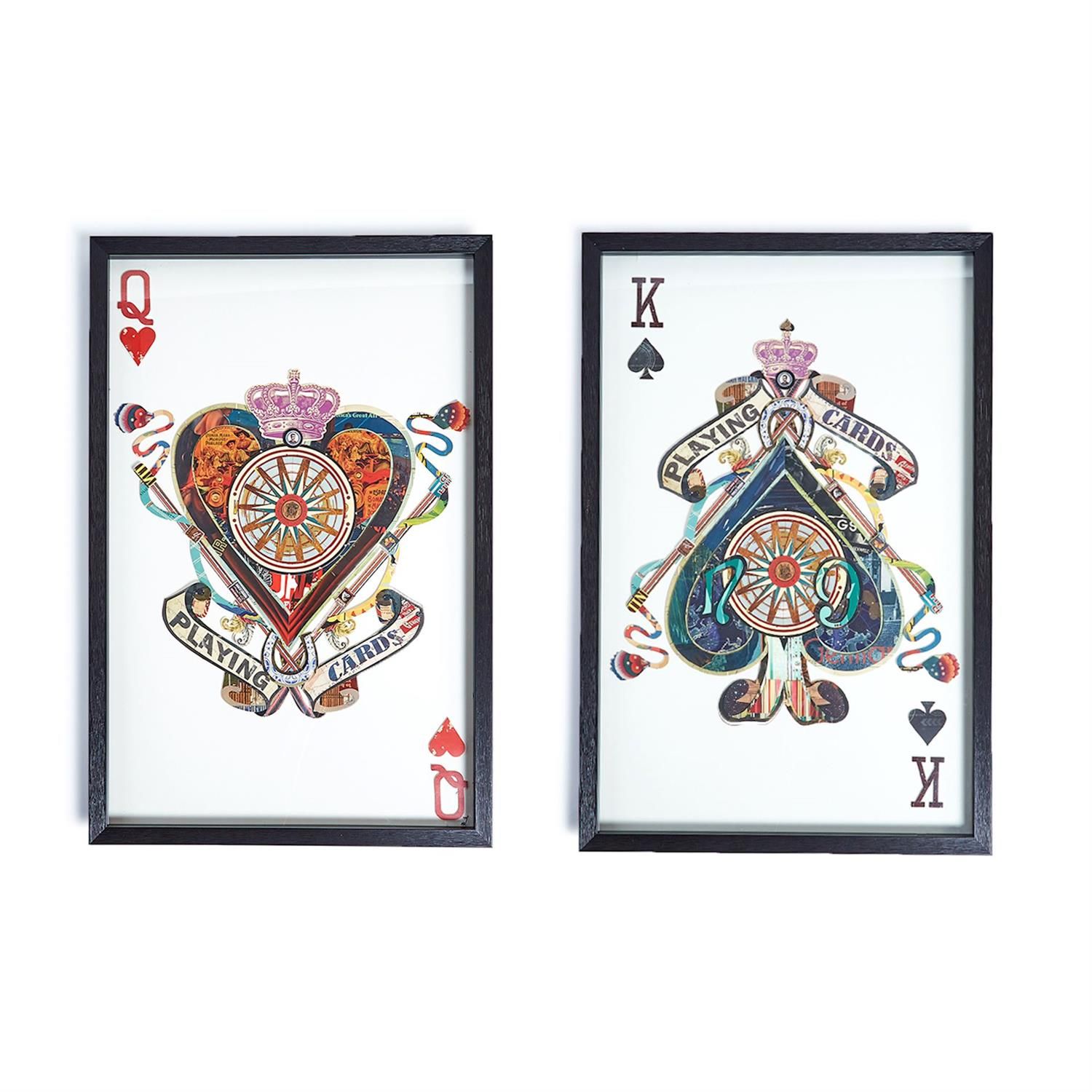Playing Card Paper Collage Wall Art - Queen