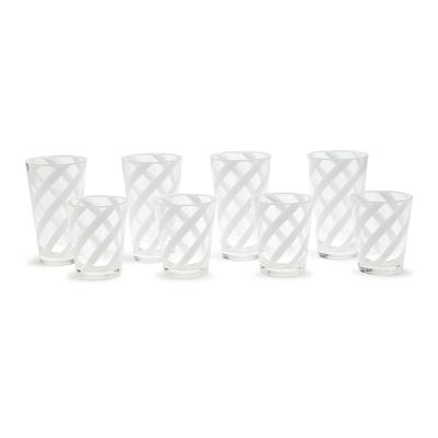 Interlaced Opaque White Plastic Drinking Glass - Tall 21 oz