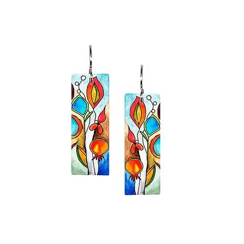 AQUA FLEUR - Medium Rectangle Earring