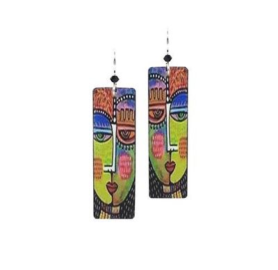 LISA - Long Rectangle Earring w/Bead