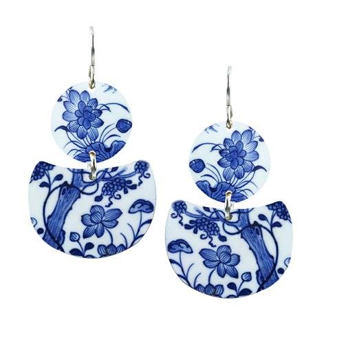 BLUE HUA - 5/8&quot; Disc w/1/2 Moon Earring