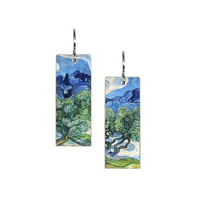 VAN GOGH OLIVE TREES - Med Rectangle Earring
