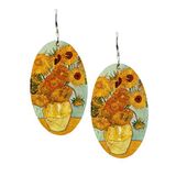 Van Gogh Sunflowers Lg Oval Earring