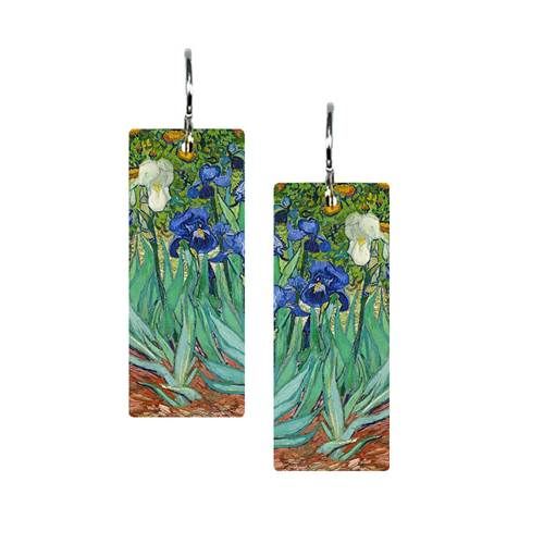 VAN GOGH IRISES - Med Rectangle Earring