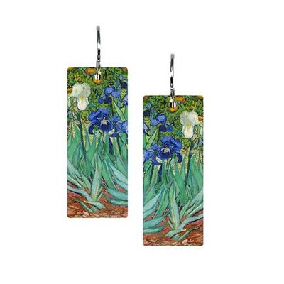 VAN GOGH IRISES - Med Rectangle Earring