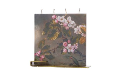 Flat Handmade Candle-Square Hummingbird Apple Blossom