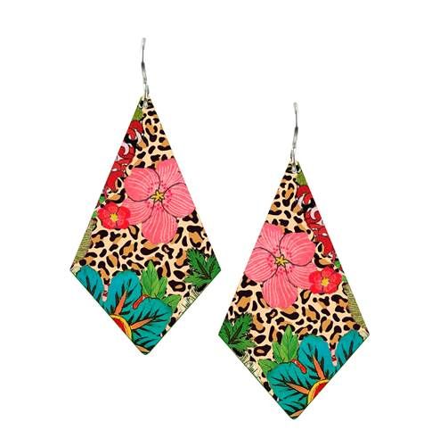 LEOPARD FLORAL - Elongated Diamond Earring