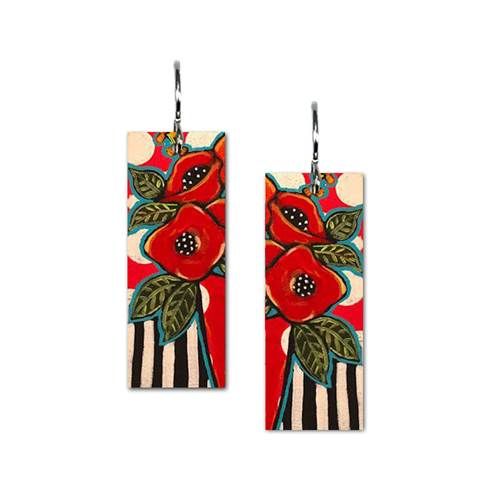 CLEO STRIPE - Med Rectangle Earring