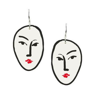 PICASSO FACE - Organic Oval Earring
