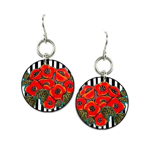 CLEO STRIPE DISC - 7/8&quot; Disc Earring