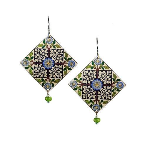 MOSAIC - Lg Diamond w/Bead Earring