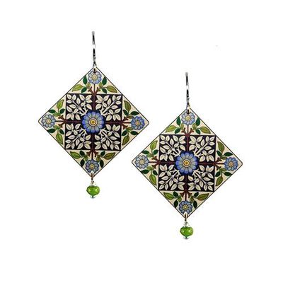 MOSAIC - Lg Diamond w/Bead Earring