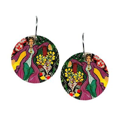 WOMAN IN PURPLE COAT - 3/4&quot; Disc Earring