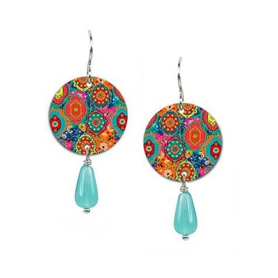 TAPESTRY - 3/4&quot; Disc w/Bead Earring
