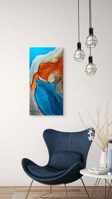 FLYING SOLO #2430 | 12&quot;X 24&quot; | ALCOHOL INK ON ALUMINUM