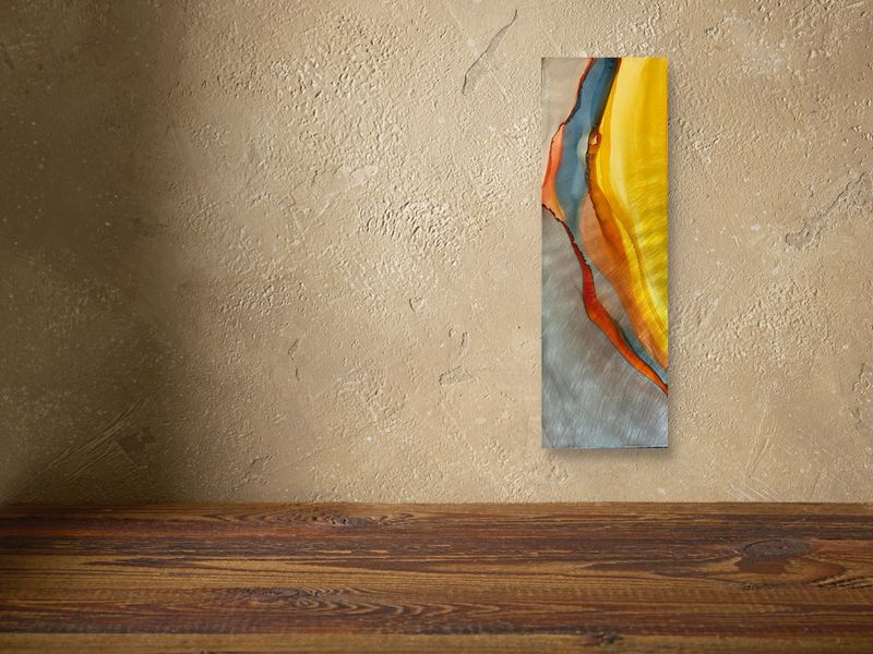 MINI #0124 18&quot;X6&quot; - ALCOHOL INK ON ALUMINUM