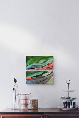MINI #0524 12"X6" - ALCOHOL INK ON ALUMINUM