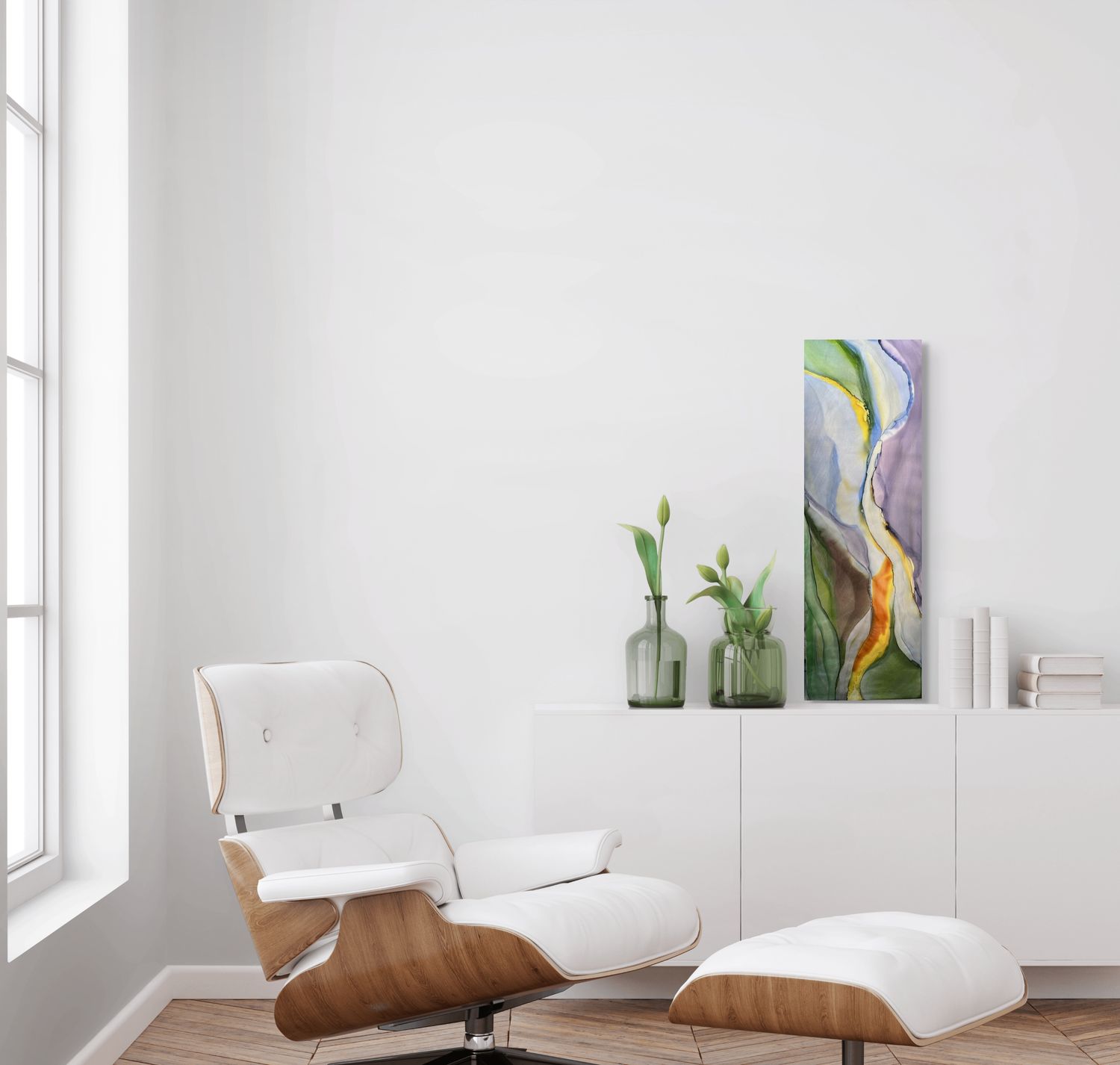 MOVING FORWARD #2447 | 12&quot;X 36&quot; | ALCOHOL INK ON ALUMINUM