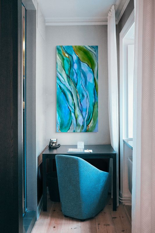 SWAY WITH ME #2445 | 24&quot;X48&quot; | ALCOHOL INK ON ALUMINUM