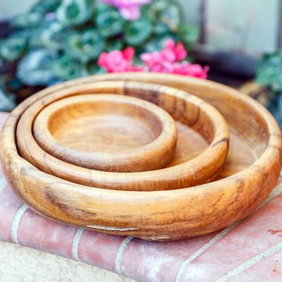 TEAK NESTING BOWL - SMALL (8&quot; DIAMETER)